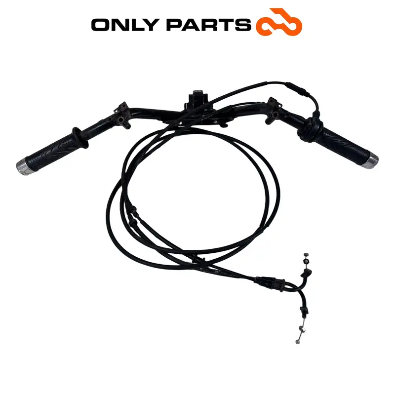 MANUBRIO STERZO CON MANOPOLE CAVI GAS PIAGGIO MP3 HYBRID 300 2010 HANDLEBAR OEM — 2