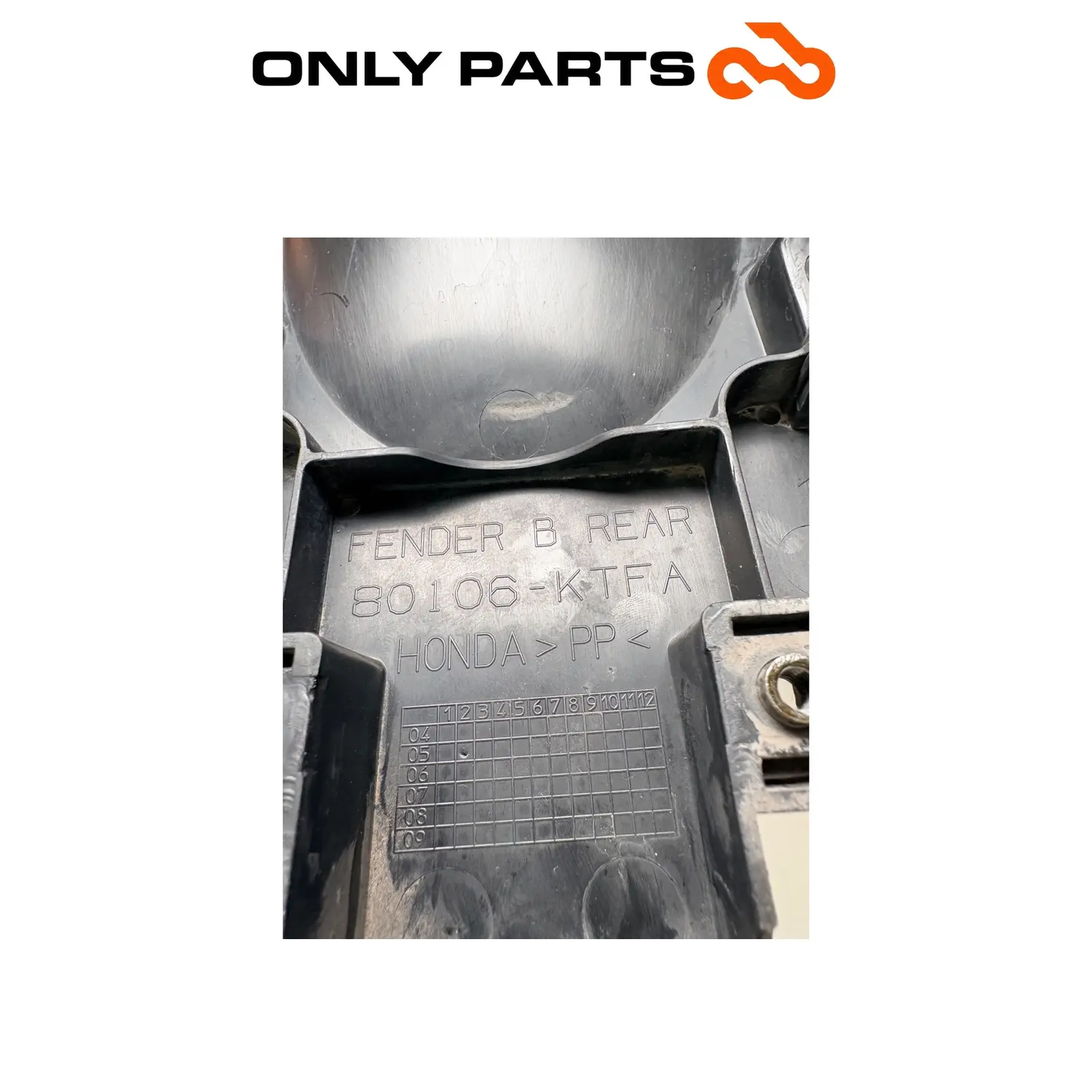 Sotto codone / paraspruzzi interno Honda Sh 150cc 2008 Grigio usato — foto reale 10