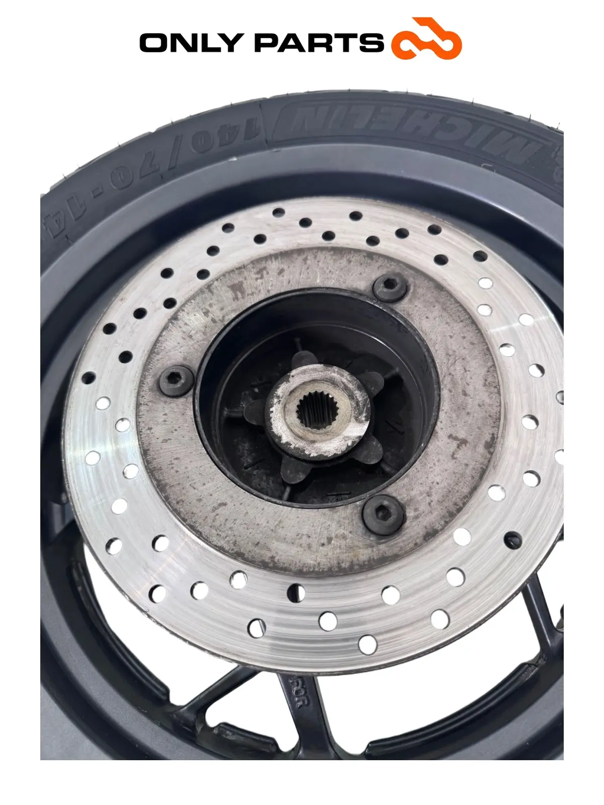 Cerchio posteriore completo disco abs Yamaha X-max 125cc 2014 Grigio opaco usato — foto reale 7