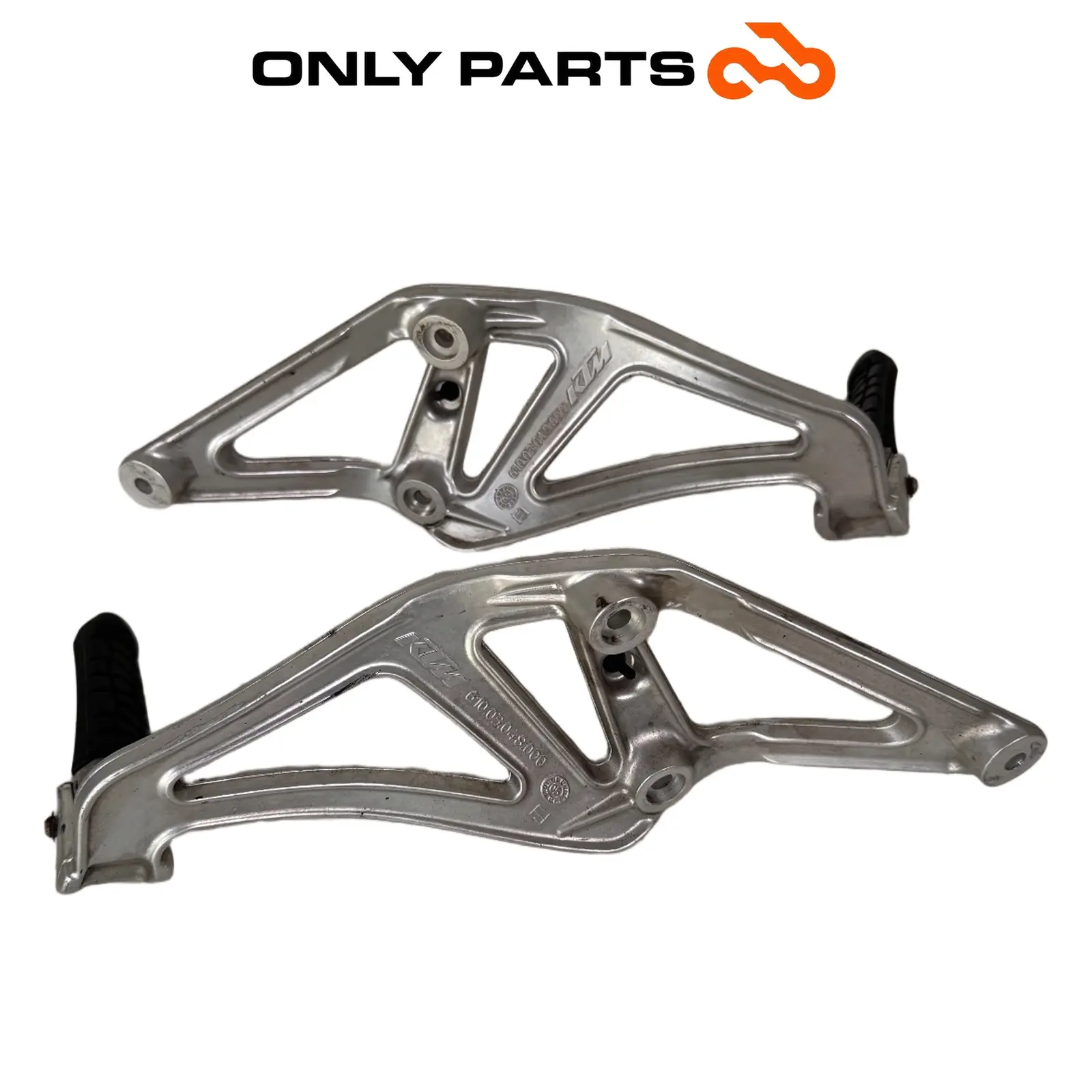 Coppia pedane passeggero KTM Super Duke 990cc 2006 Nero/Arancione usato — foto reale 7